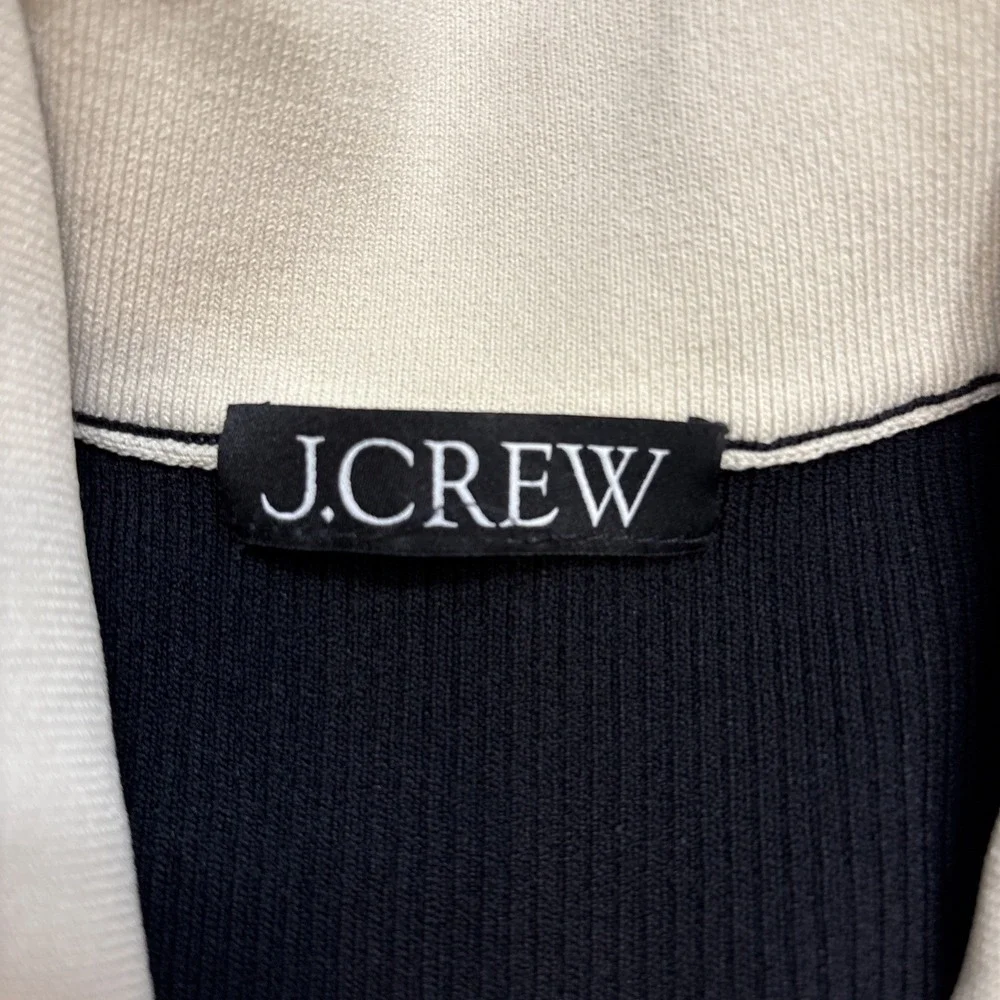 J.Crew Contrast Mini Knit Sweater Dress Black Ivory Supersculpt Yarn Sz XS EUC - Picture 3 of 12